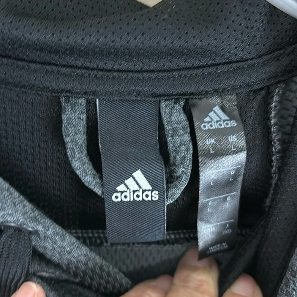 Adidas Gray Performance Hoodie Hooded Sweatshirt Size Large